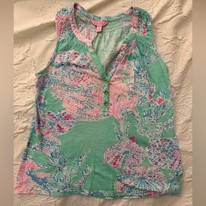 Lilly Pulitzer Mint and Pink Patterned Top